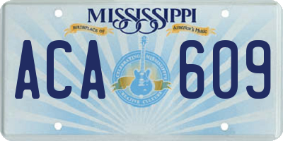 MS license plate ACA609