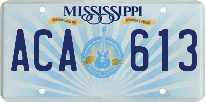 MS license plate ACA613