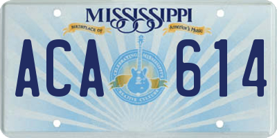 MS license plate ACA614