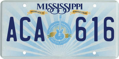 MS license plate ACA616
