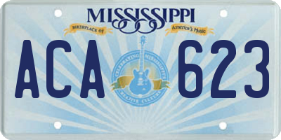 MS license plate ACA623