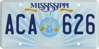 MS license plate ACA626