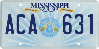 MS license plate ACA631