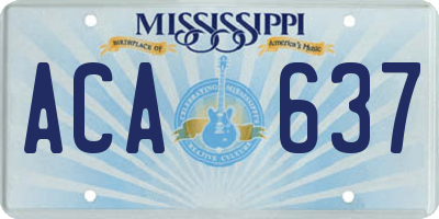 MS license plate ACA637