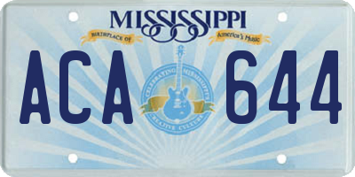 MS license plate ACA644