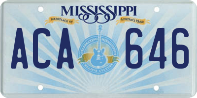 MS license plate ACA646