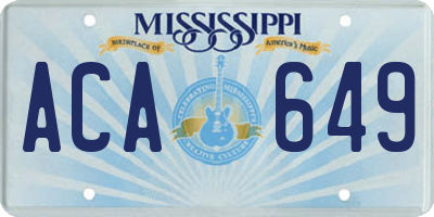 MS license plate ACA649