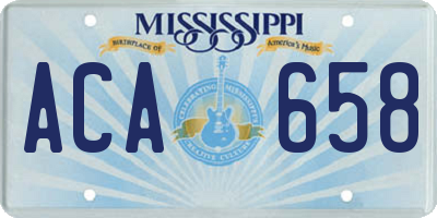 MS license plate ACA658