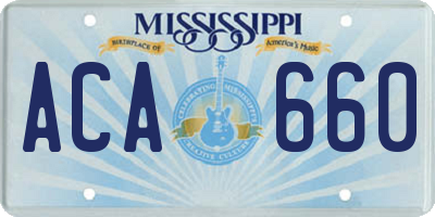 MS license plate ACA660
