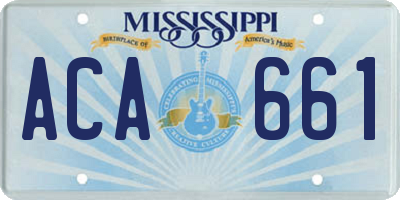 MS license plate ACA661