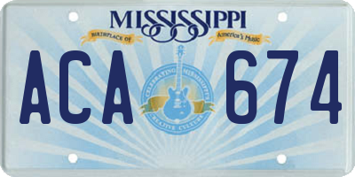 MS license plate ACA674
