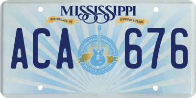 MS license plate ACA676