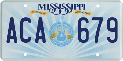 MS license plate ACA679