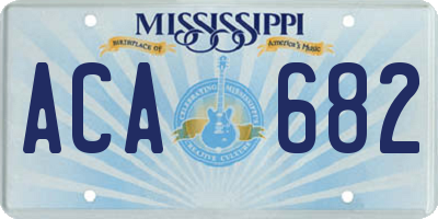 MS license plate ACA682