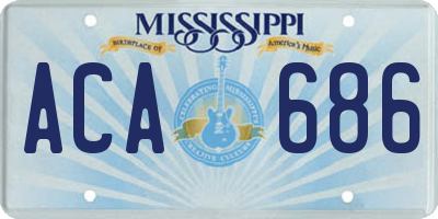 MS license plate ACA686