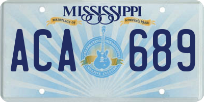 MS license plate ACA689