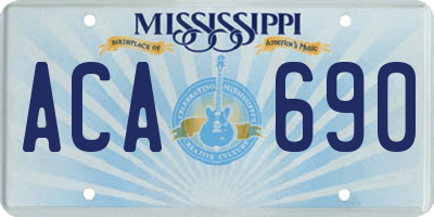 MS license plate ACA690