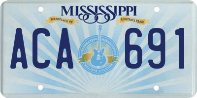 MS license plate ACA691