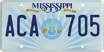 MS license plate ACA705