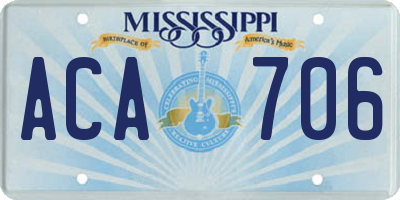 MS license plate ACA706