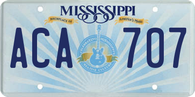 MS license plate ACA707