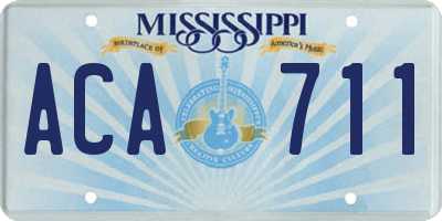 MS license plate ACA711