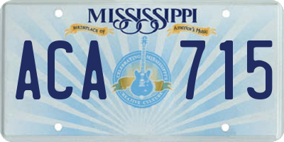 MS license plate ACA715