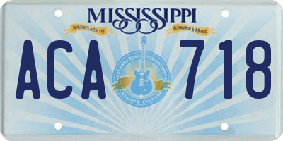 MS license plate ACA718