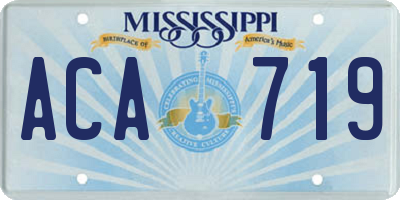 MS license plate ACA719