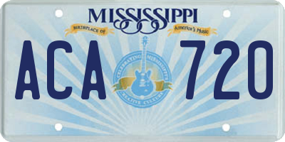 MS license plate ACA720