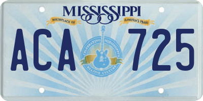 MS license plate ACA725