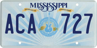 MS license plate ACA727