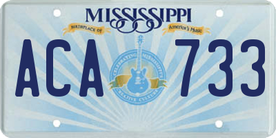 MS license plate ACA733