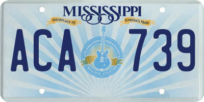 MS license plate ACA739