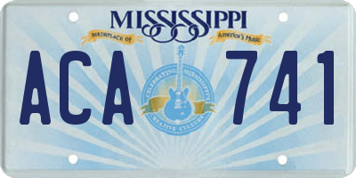 MS license plate ACA741