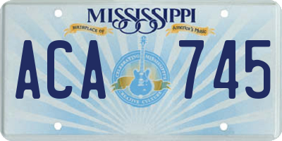 MS license plate ACA745