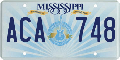 MS license plate ACA748