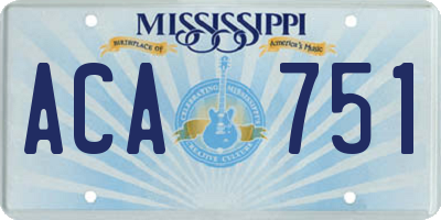 MS license plate ACA751