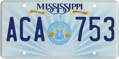 MS license plate ACA753