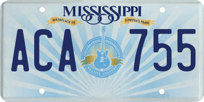 MS license plate ACA755