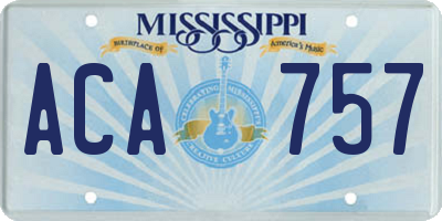 MS license plate ACA757