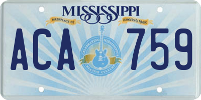 MS license plate ACA759