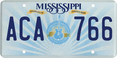MS license plate ACA766