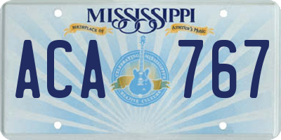 MS license plate ACA767