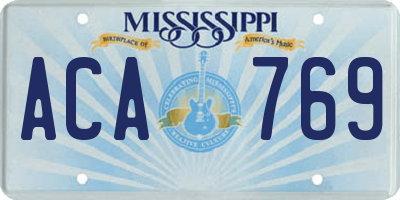 MS license plate ACA769