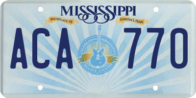 MS license plate ACA770