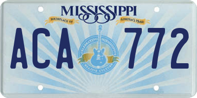 MS license plate ACA772