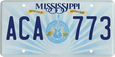 MS license plate ACA773