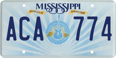 MS license plate ACA774