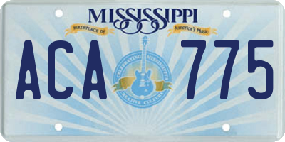 MS license plate ACA775